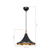 Federlampe Kano Nero Oro Asz1564 Effez