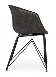 Vintage Chair Eco -Leder Anthrazit Warhol