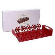 Metallschale Fiocco Rosso Rosso Rechteckiger Schnee CM41X20H6.5