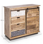 Credenka 1 Tür 4 Schubladen Tudor CM 90 x 35 x 85 h cm