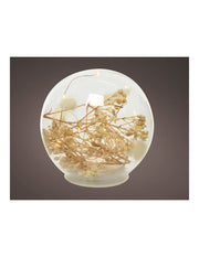 Mikrolierte dekorative Welle mit natürlichen Elementen Ø12 cm, 8 LEDs, heißes Licht