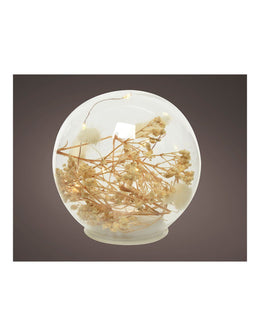 Mikrolierte dekorative Welle mit natürlichen Elementen Ø12 cm, 8 LEDs, heißes Licht