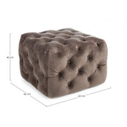 Pouf in Velvet Tortora Evan S 62x62x H46 cm