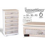 6 Sitzsteiger der Schublade Shabby und Beige 55 x 30 x 95 h cm cm