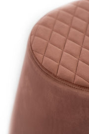 Pouf Velvet Metall Antique Pink 46,5 x 46,5 x H 33 cm