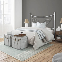 Eisenbett ein Quadrat und die Hälfte mit Eisenweiner weißer Tulp 126x202x H117 cm