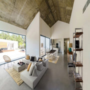 Elfenbein Linien Teppich 140x200 in Baumwolle