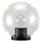 Testa -Palo Lantern 'Globo' 40W Max - Ø CM.20 Schwarze Farbe - transparent