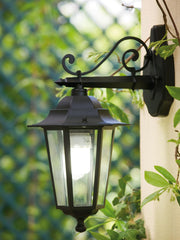 Outdoor -Lampe im sterben -cast -Aluminium mit schwarzen transparenten Glaslautsprechern
