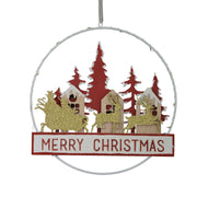 Ghirlanda Metall Wood geschrieben LED rot CM24X3.5x40.5