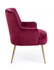 Moderner Sessel Velvet Bordeaux Clelia