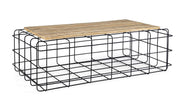 Gitter rechteckiger Holzmetalltisch