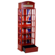 Roter Bücherregalschrank 6 Regale 1 Schublade CM48X27XH146