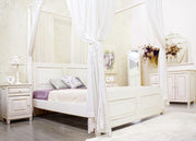 Weiße Holz Nachttisch 1 Tür 1 Colette Schublade 50 x 40 x 65 cm