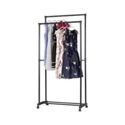 Doppeler schwarzer Kleiderbügel mit Laptoprädern 78,5 x 41 x 165 h cm cm