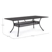 Outdoor -Tisch Ivrea rechteckig Anthrazit 107 x 213 cm Iperbriko
