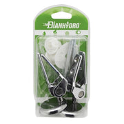 Ein paar überlappende Scharniere mit Edelstahlschrauben, in Blasen verpackt.