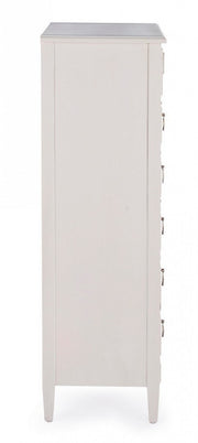 Enge Truhe Schubladen in hölzernen sechs Schubladen weiße Eunice 56x36x H119 cm