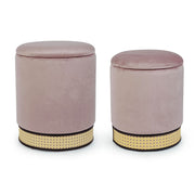 Set 2 Pouf Antique Milena Velvet Container