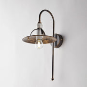 Minimal weißes braunes Gold Eisen -Shuttle -Applikat 25x H38 cm