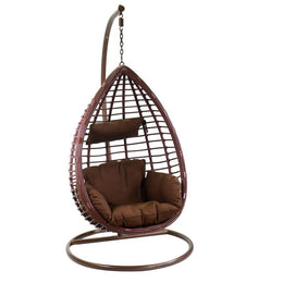 Polyrattan Hanging Rocking mit Kissen und Unterstützung 90x70x200h cm