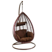 Polyrattan Hanging Rocking mit Kissen und Unterstützung 90x70x200h cm