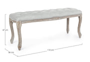 Klassische Bank Holz Velvet Grey Mathilde 110 x 36 x 47 cm