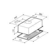 Haube aufstrebende unterirdische Stahlstahlwand mit LED -Licht 52 x 28,3 cm Licht