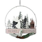 Ghirlanda Metall Wood Wood Angel LED Grüne Wasser CM24X3.5x40.5