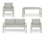 Elfenbein Garden Lounge mit abnehmbaren Kissen