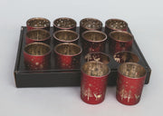 Glasglas 6,5 cm Satin Red Dec.Renne Weihnachtsdekoration