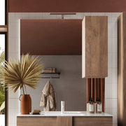 Badezimmerspiegel mit Benzinsauce 100x110H und LED Lamp Rovere Mercure