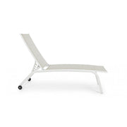 Hochbett im weißen Aluminium mit Cleopas -Rädern