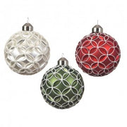 Christenball Weihnachten in Goltter Glass Glatter 3d Rigns 8 cm pz 1