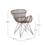 Rustikaler Sessel in Naturfaserventrrus Croco