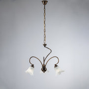 Zimmer Kronleuchter Marrone Gold Paralumes Weiß weiß 50x H46 cm