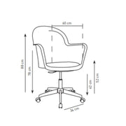 Orangefarbener Büro -Sessel mit verchromter Basis Gora 60x78xh cm