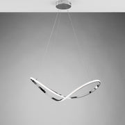 Hängebleuder in Metall und Aluminium glänzend Chrom integriert LED 70x29 H150 cm