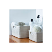 Eleganter großer Jute -Korb mit beige Plastikfinish