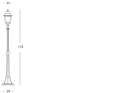 Lichterlampe im Aluminium der Stanze, transparente Glaslautsprecher, max. 210 mm Höhe, 230 -V -Stromversorgung, maximale Leistung 100 W Schwarz