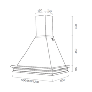 Kapuze rustikale Küche Rustichella mit Holzrahmen Inlay Walnuss Farbe Vermeiden Sie 90 cm