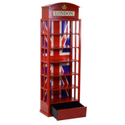 Roter Bücherregalschrank 6 Regale 1 Schublade CM48X27XH146