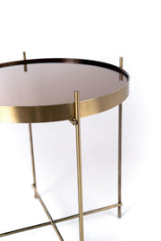 Temperierer Glas Tisch und Metall, Abmessungen 38 x 38 x 43 cm