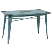 Top Table Iron Bristol Bristol Azzurro Anticorettangular CM120X60H76