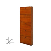 Slim Slim in ENNOLTLED -Holz 5 Ribalte Antike Walnuss H.180x65x15 cm