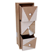 Holzhalter 3 Schubladen braun brauner CM11.5x11.5H34