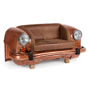 Botschaftersofa in braunem Leder 159x65x75h cm