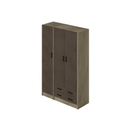 Drei Türen Garderobe mit Schlammfarbenschubladen Tonstruktur H210x136x52cm