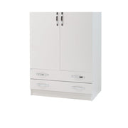 2 -Door -Garderobe mit weißer Truhe zwischen 91x52xh 210 cm cm