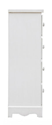 Kammerschublade in MDF vier Schubladen weiße Blanc 31,5x26x H80 cm